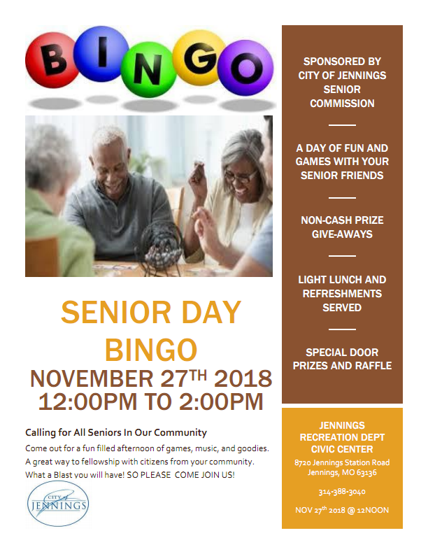 City Of Jennings Senior Day Bingo